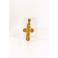 Ασημένιος σταυρός επίχρυσος βυζαντινός με ζιργκόν 3,7x2εκ. (SCR41)